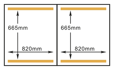 اندازه محفظه دستگاه بسته بندی خلاء HVC-820S/2B