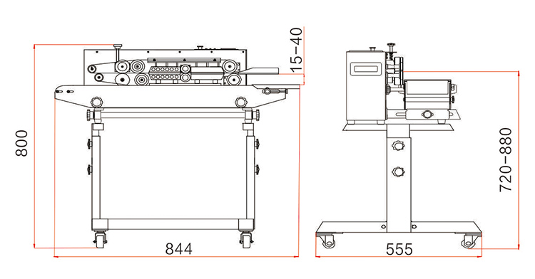 اندازه دستگاه آب بندی FRB-770IIIHualian