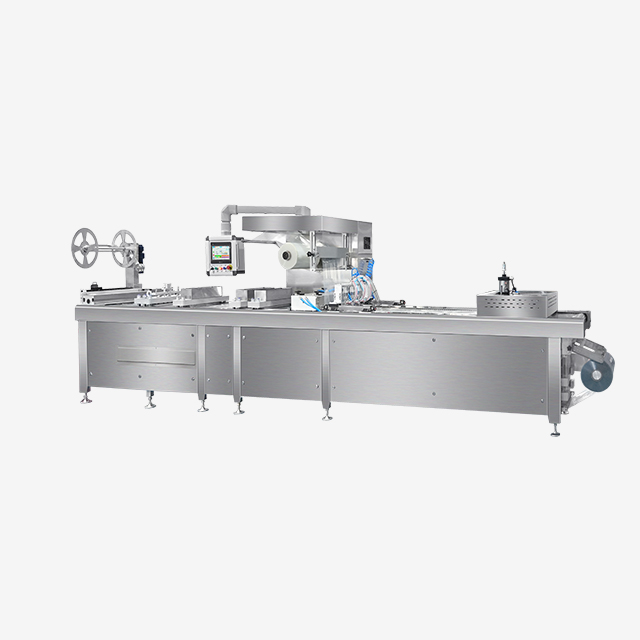 دستگاه بسته‌بندی خلاء حرارتی فیلم سخت Hualian HVR-420T(Q) برای غذای آماده گوشت ماهی سالمون
